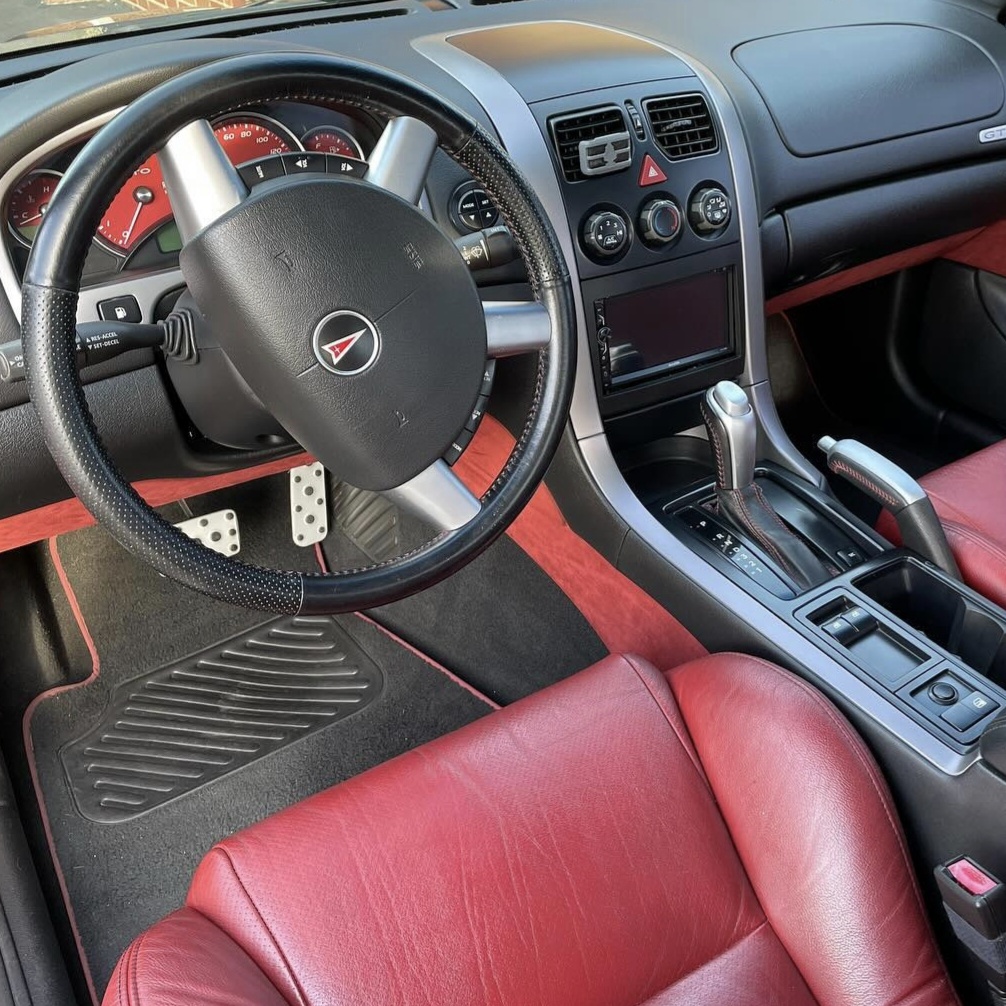 Pontiac GTO red leather interior cleaned and conditioned