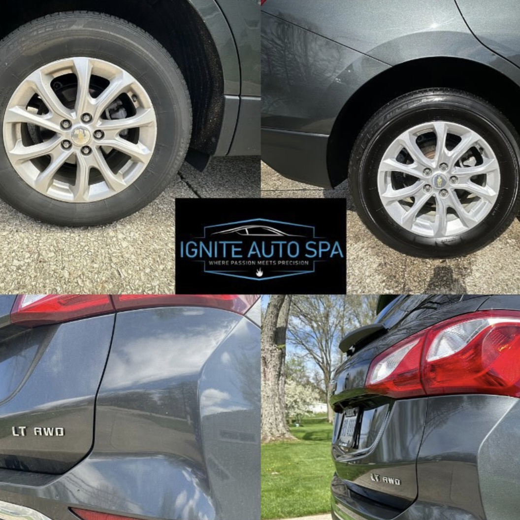 Chevy Equinox wheels and paint cleaned during an exterior detail